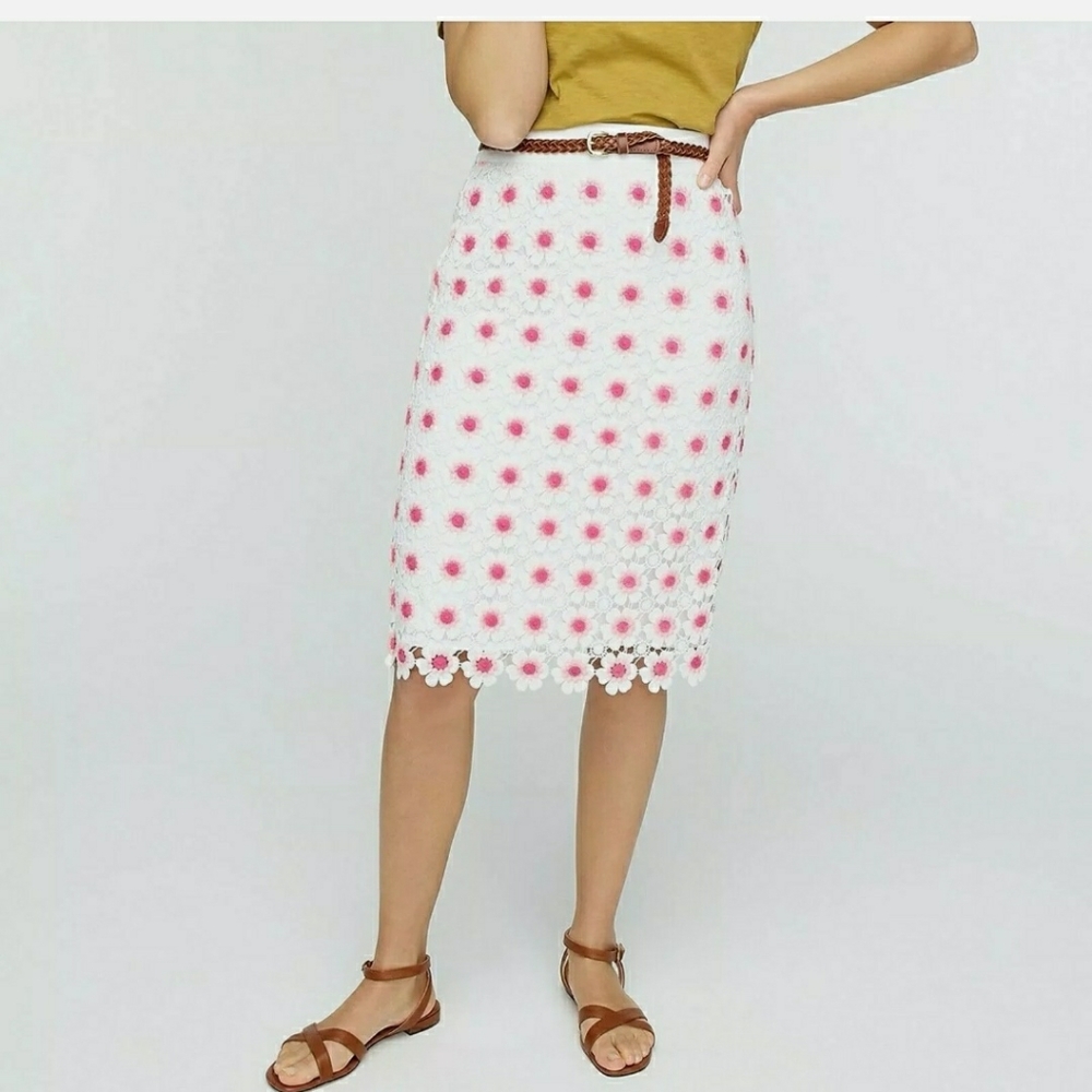J.Crew floral crochet skirt in size 00, NWT